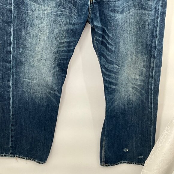 Ed Hardy Men's Distressed Button-Fly Denim Jeans 36 x 30 Blue - Picture 4 of 12